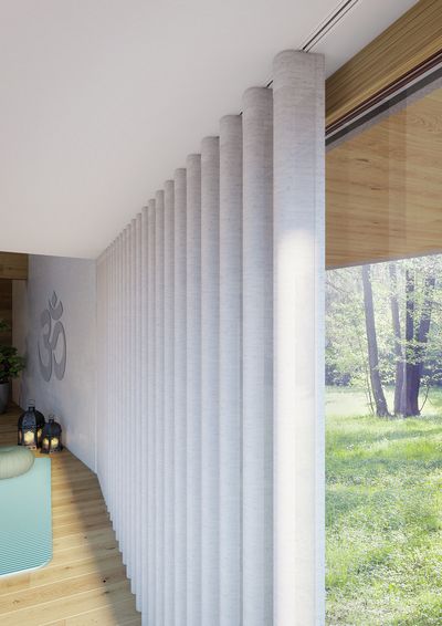 Vorhang-Systeme, SG 3870, Yoga room, recessed curtain track
